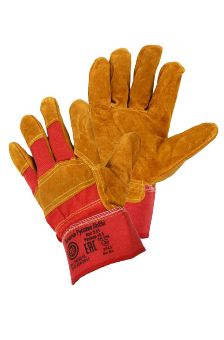 Перчатки «Русские Львы» спилковые комбинированные усиленные